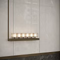 Modern Linear Wall Lamp With Metal Frame And Glass Shades On Marble Wall