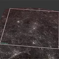 Detailed Lunar Surface Marked With White Square Frame Showing 2000km Area