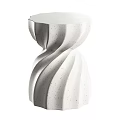 Modern Coffee Tables With Brown Twisted Design And White Stacked Speckled Surface