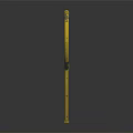 Yellow Metal Railing With Curved Design And Rusted Texture For Decorative Use