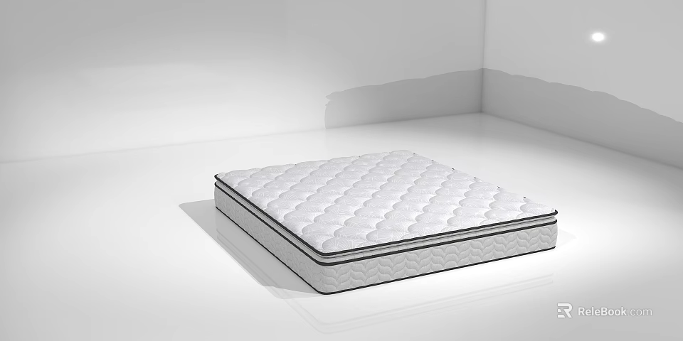 Modern White Quilted Mattress With Layered Design And Comfortable Surface 3d model 