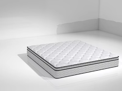 Modern White Quilted Mattress With Layered Design And Comfortable Surface 3d model