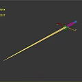 Classic Sword Weapon With Metal Blade Black Handle And Crossguard On Gray Background