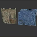 Household Cloth Storage Bags In Brown And Blue Textured Design
