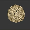 Decorative Ornament Set Woven Rattan Spherical Design for Home Decor Accent Piece