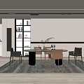 Modern Restaurant Dining Table and Chair 3d model