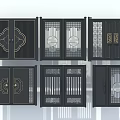 Elegant Black Traditional Doors With Intricate Gold Decorative Patterns And Designs