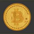 Bitcoin Themed Decorative Ornament Set With Golden Coin Design And Shiny Surface