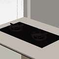 Modern Two Burners Stainless Steel Gas Stove With Sleek Design On Kitchen Countertop
