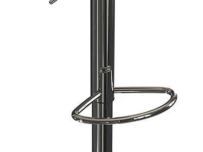 Modern Metal Bar Stool With Sleek Design And Circular Footrest Ring 3d model