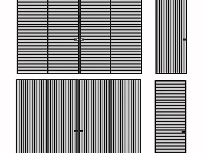 Space Saving Sliding Doors With Vertical Stripe Design For Modern Home Interior 3d model