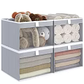 Multi Layer Fabric Storage Baskets with Stuffed Toys Rolled Towels and Folded Clothes Home Organizer