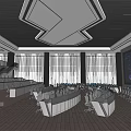 Command and Control Hall of Modern Monitoring Room 3d model