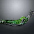 Lush Green Vegetated Long Structure With Curved Design And Stone Base
