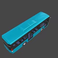 Modern Blue City Bus Exterior Design With Large Windows And Doors