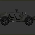 Armored Military Utility Vehicle With Off Road Tires And Roof Equipment