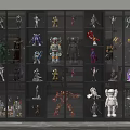 Glass Display Shelf With Layered Lighting For Various Dolls Models And Collectibles