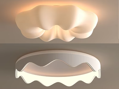 Unique Wave And Cloud Shaped Ceiling Lights For Home Decor 3d model