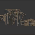Wooden Construction Frames And Scaffolding Models In Various Sizes 3d model