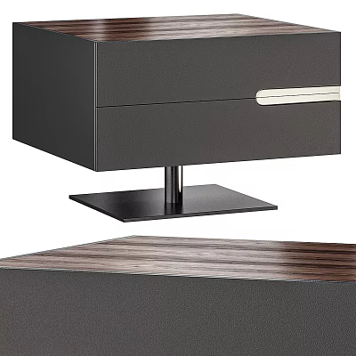 Modern Bedside Table With Drawer And Metal Base For Bedroom Decor 3d model