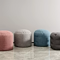 Modern sofa stool round stool square stool combination 3d model