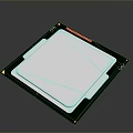 Modern CPU Processor With Green Circuit Board And White Heat Sink Cover 3d model
