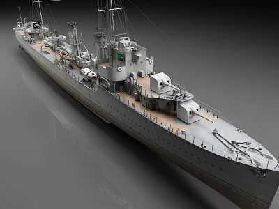 Dutch Navy Destroyer Warship Frigate Military Equipment Warship 3d model