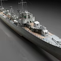 3D Rendering Of A Warship With Detailed Structure