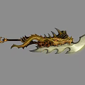 Weapon Legendary Weapon Adjudication Dragon Knives Open Day Big Sword Movie and TV Weapon Three Shading Two Weapons 3d model