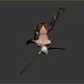 Game Movie Character With White Hair Tattoos Red Top Ornate Bloodstained Weapon And Powerful Stance