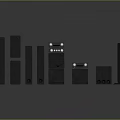 Home Theater Audio Speaker System With Various Sizes And Control Unit Setup