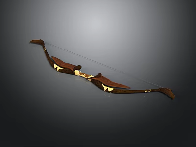 Traditional Wooden Bow Design With Elegant Carvings And Smooth Curves 3d model