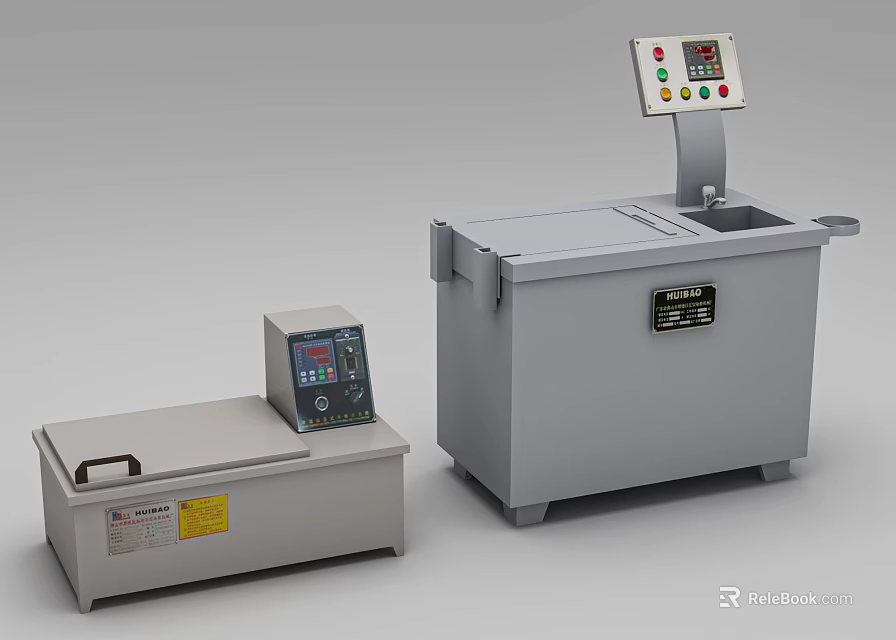 Two Industrial Equipment Units With Control Panels And TEMI Brand Display Screens 3d model 
