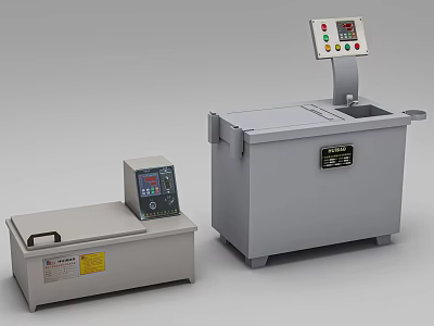 Two Industrial Equipment Units With Control Panels And TEMI Brand Display Screens 3d model