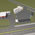 Outdoor Electric Vehicle Charging Station With Solar Canopies And Multiple Ports