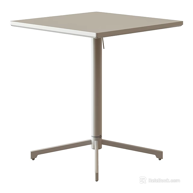 Modern Minimalist Dressing Table With Square Tabletop And Sturdy Metal Base 3d model 