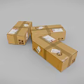 Cardboard Shipping Boxes With Packing Tape And Labels For Transport