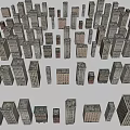 Urban Architectural Complex With Modern Multi Story Buildings Red Gray Facades And Street Trees