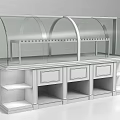 Wooden Display Cabinet Shelf with Glass Cover Countertop Drawers and Storage Shelves for Retail