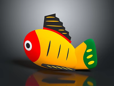 Colorful Kids Rocking Fish Furniture For Playroom Fun And Safe Play 3d model