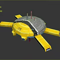Yellow And Gray Circular Spacecraft With Yellow Supports Red Antennas Number 05 For Space Exploration