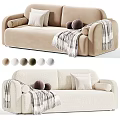 Modern cream style multiplayer sofa collection 3d model