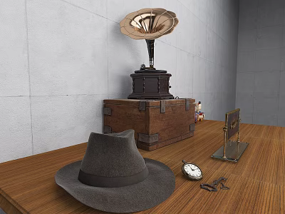 Retro record player old record player 3d model Retro record player old record player 3d model