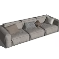 Modern three-seat sofa multiplayer sofa 3d model