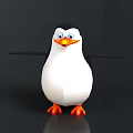 Cartoon Penguin Character With White Body Black Wings Orange Beak And Feet