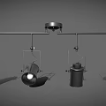 Modern Black Track Mounted Adjustable Downlights And Spotlights Lighting Fixtures