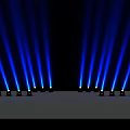 Blue Light Beams From Stage Lights Creating Cross Pattern On Black Background 3d model