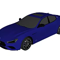 Blue Modern Sedan With Sleek Design Shiny Body And Black Wheels