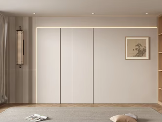 New Chinese bedroom background wall 3d model