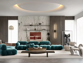 modern living room 3d model
